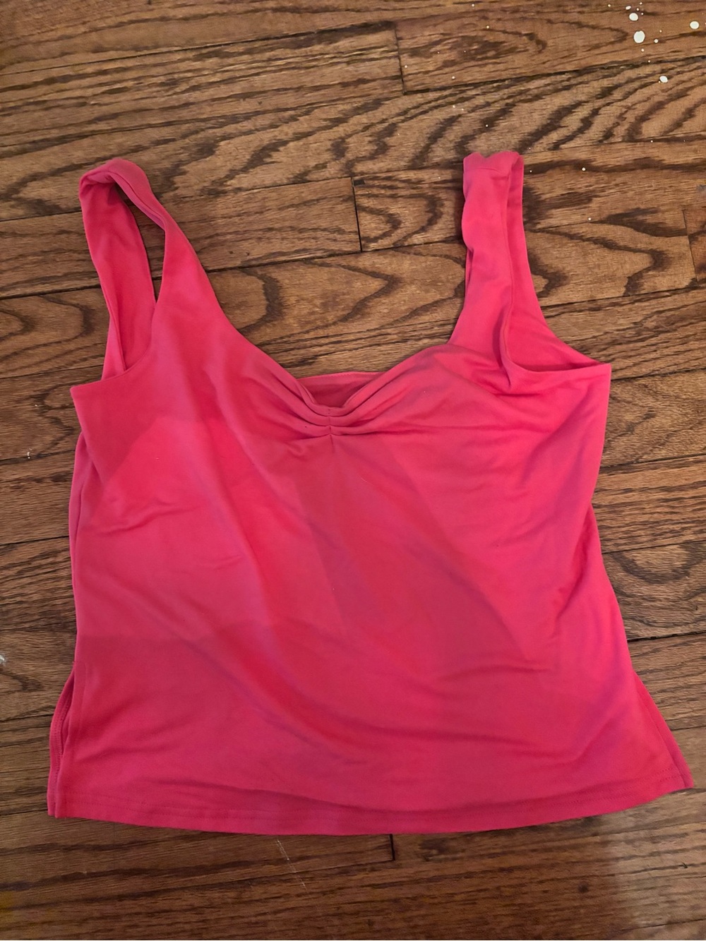 Women’s Pink Tank Top with Gathered Neckline